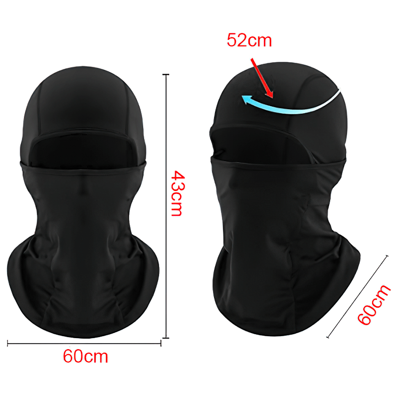 Unisex Windproof Breathable Wool Balaclava with dimensions; perfect for outdoor skiing and cold weather protection - SF1469.